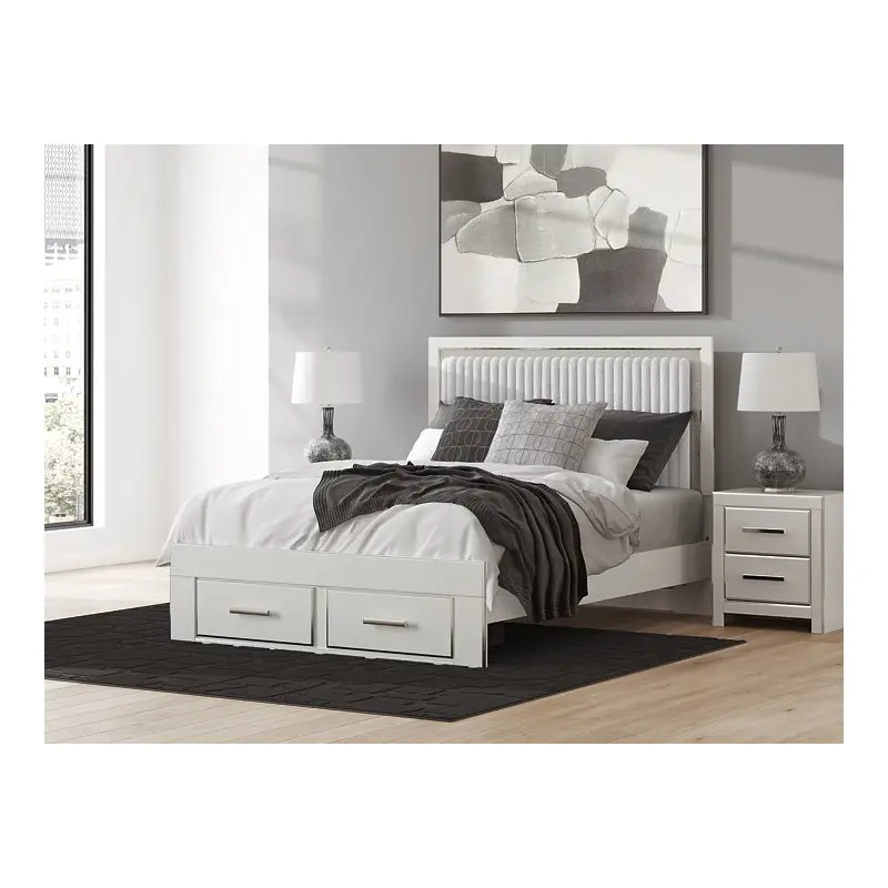 Zuraleus Queen Upholstered Panel Platform Storage Bed