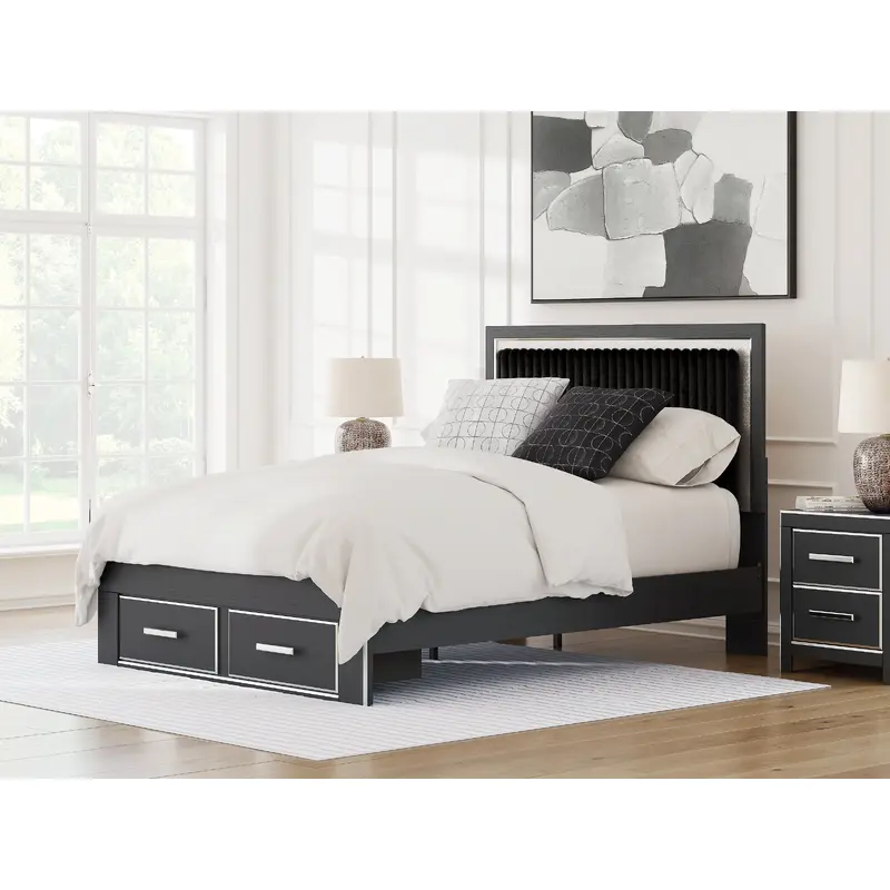 Zuraleus Queen Upholstered Panel Storage Bed