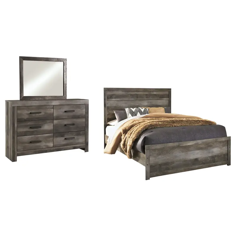 Wynnlow Queen Panel Bed with Mirrored Dresser