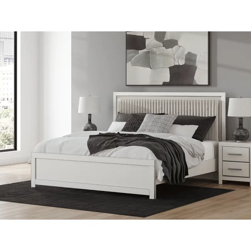 Zuraleus King Upholstered Panel Platform Bed
