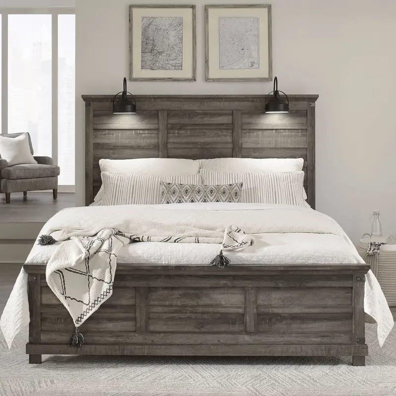 Lakeside Haven - Queen Panel Headboard & Footboard - Dark Brown