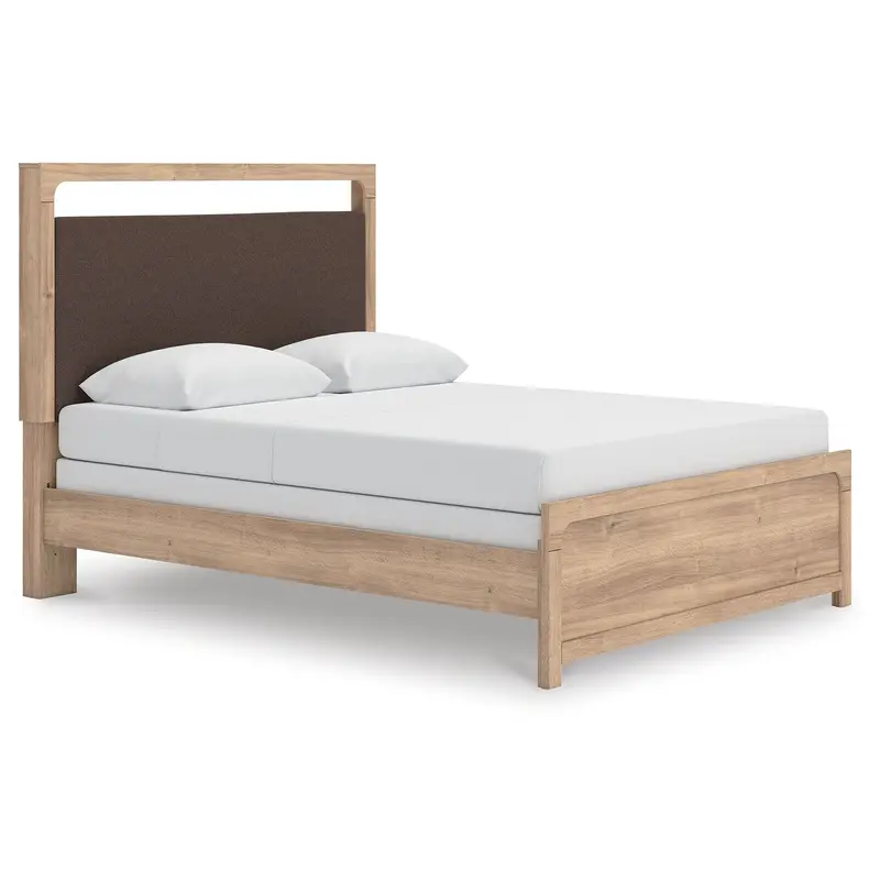 Kinlanni - Queen Upholstered Panel Bed - Tan