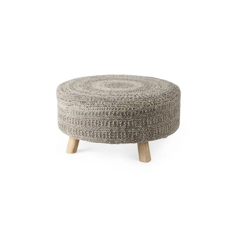 Bina Dark Gray 4 Legged Wool Stool