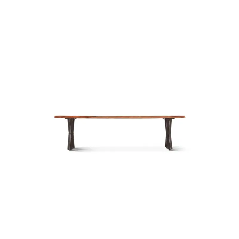 Brisbane 68" Dining Bench in Natural Sheesham Wood and Iron