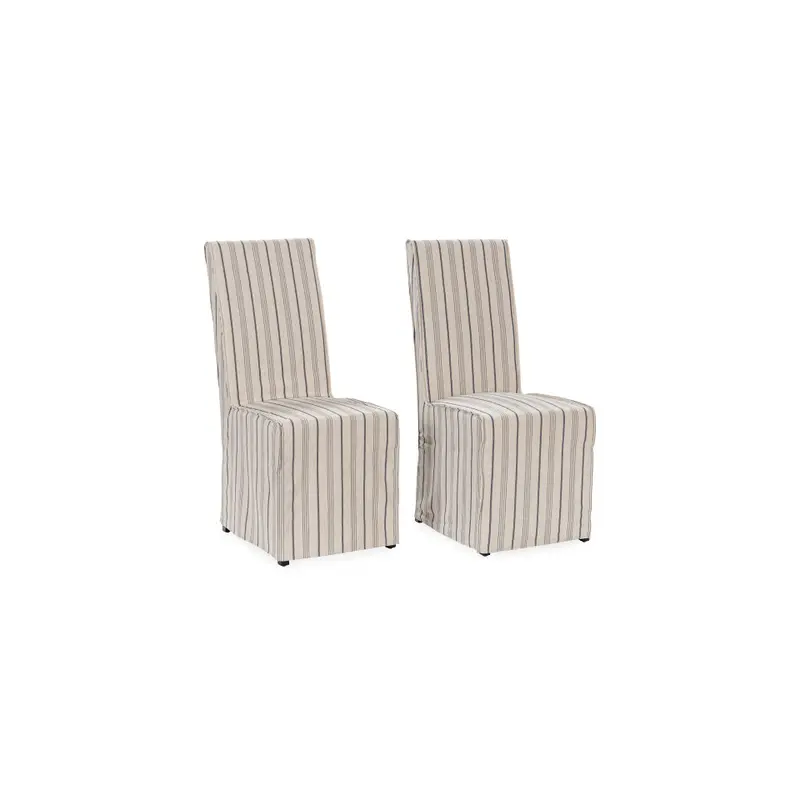 Arianna Upholstered Dining Chair Set of 2 - Navy Stripe