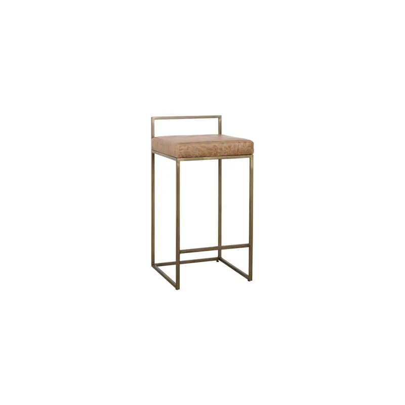 Belfort Leather Counter Stool - Chestnut Brown