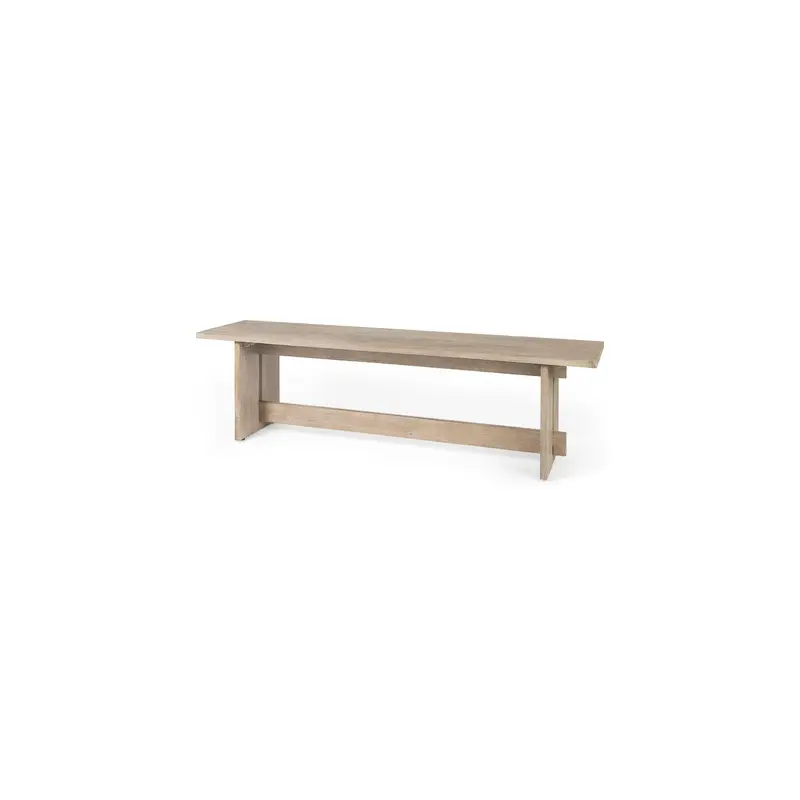 Aida 18H Light Gray Wood Dining Bench