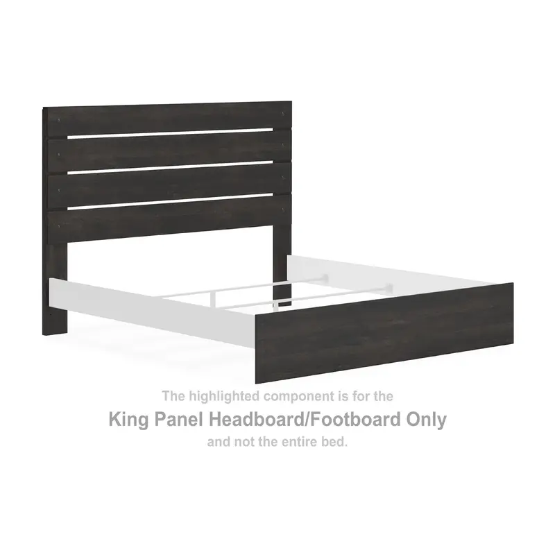 Hollivern - King Panel Headboard/Footboard - Dark Gray