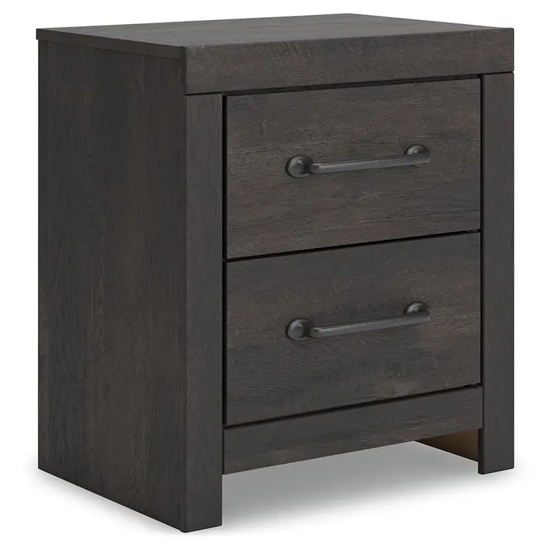 Hollivern - Two Drawer Night Stand - Dark Gray