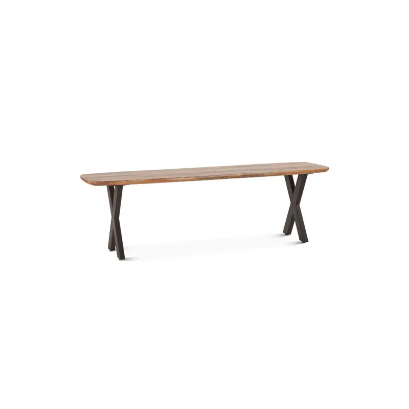 Rapallo Mango Wood and Iron Bench Natural 60"