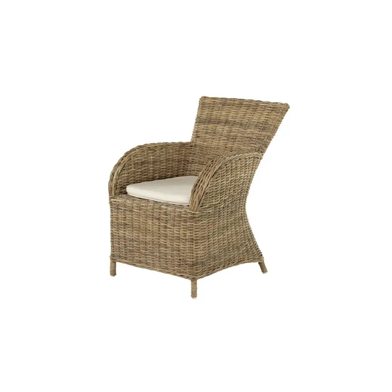 Rene Coastal Wicker Dining Armchair with Cushion