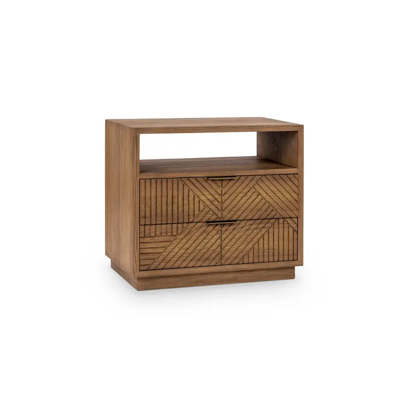 Santa Clara Solid Wood 2Dwr Nightstand - Caramel Brown
