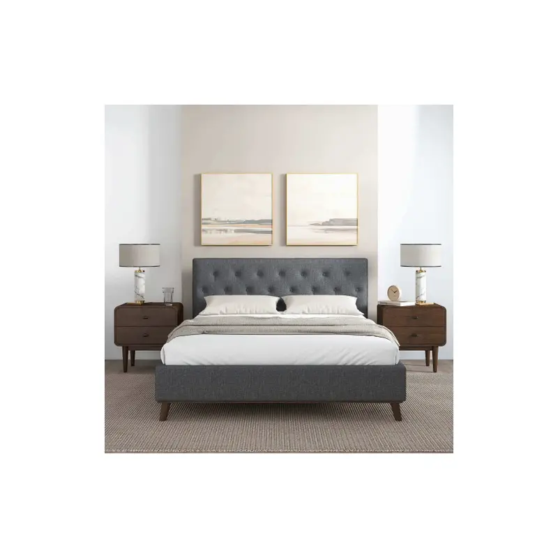 Graceville  Queen Fabric Platform Bed - 91"