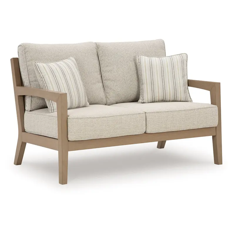 Hallow Creek - Loveseat With Cushion - Driftwood