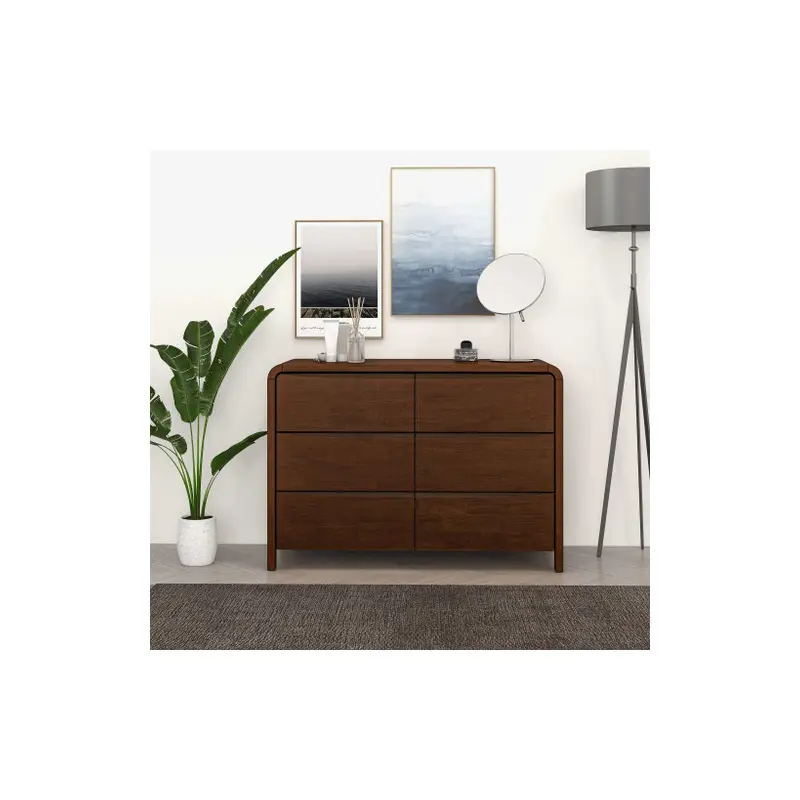 Lionel Mid Century Modern Solid Wood 6-Drawer Dresser - 47"