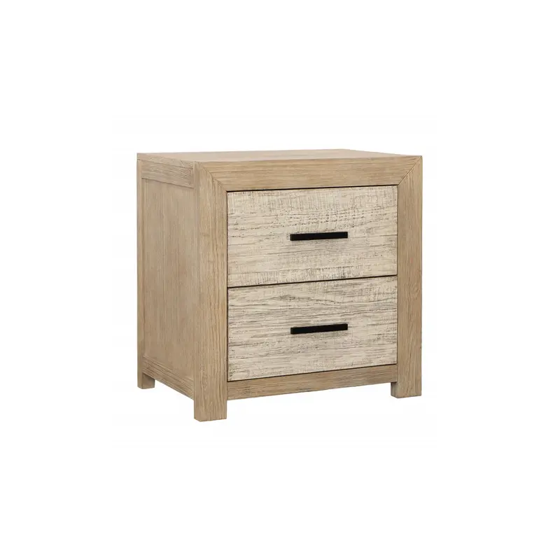 Niva Solid Pine Wood Nightstand in Light Warm Wash Finish