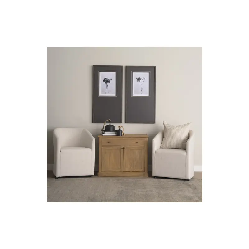 Braxton Light Brown Solid Wood w/ Gunmetal Knobs Accent Cabinet 1 Drawer 2 Doors