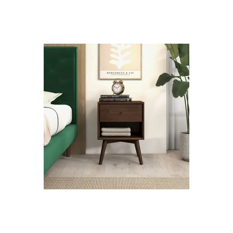 Caroline Mid Century Modern Style Night Stand 1-Drawer - 17.7"