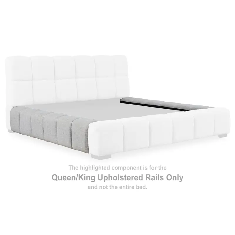 Grendusk - Queen/King Upholstered Rails - Light Gray