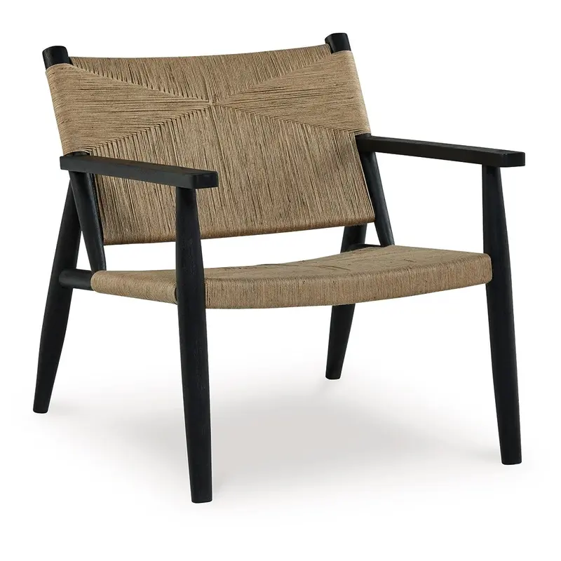 Halfmore - Accent Chair - Black / Natural