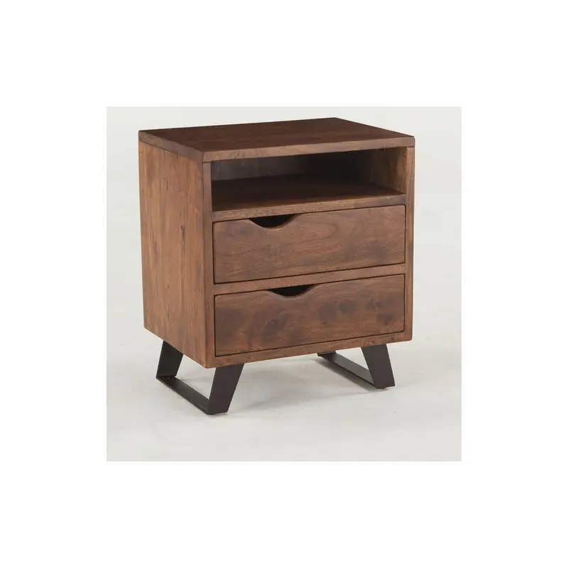 Brooklyn Loft Solid Wood 2 Drawer Nightstand