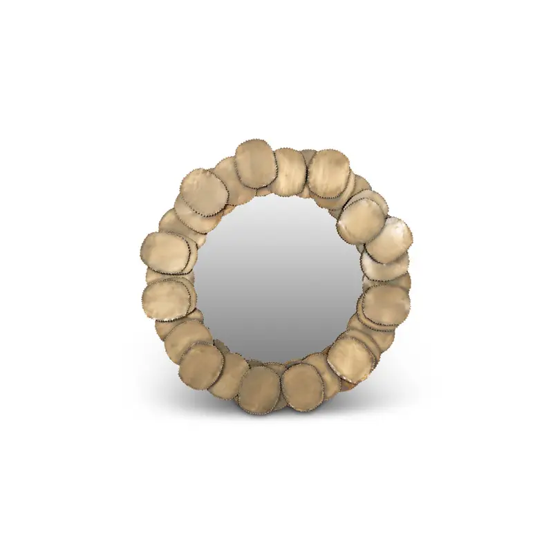 Elements Suri Mirror 33"Dia. - Antique Brass