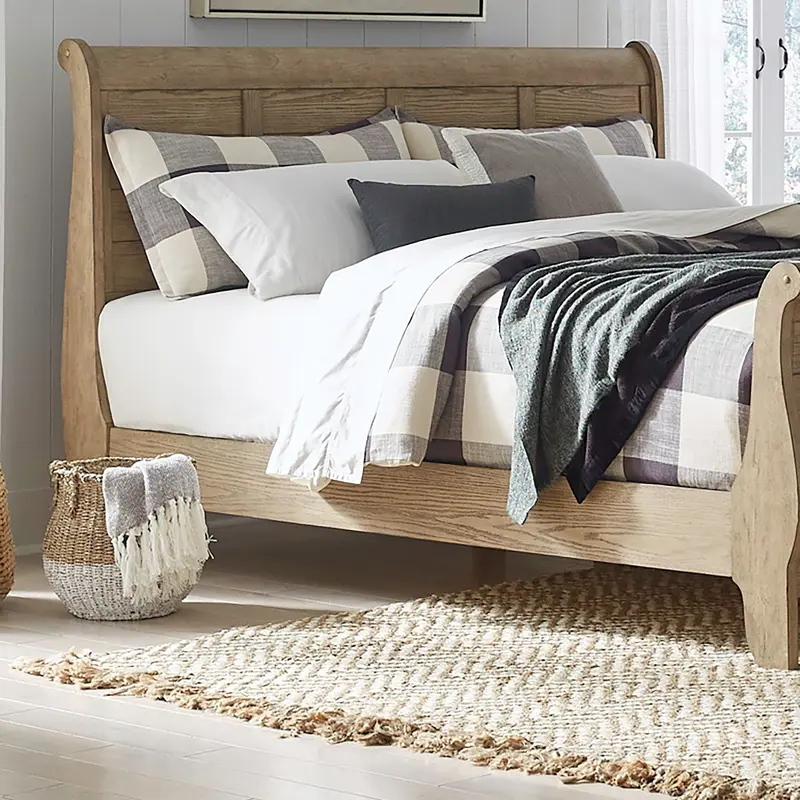 Grandpas Cabin - California King Sleigh Rails - Brown