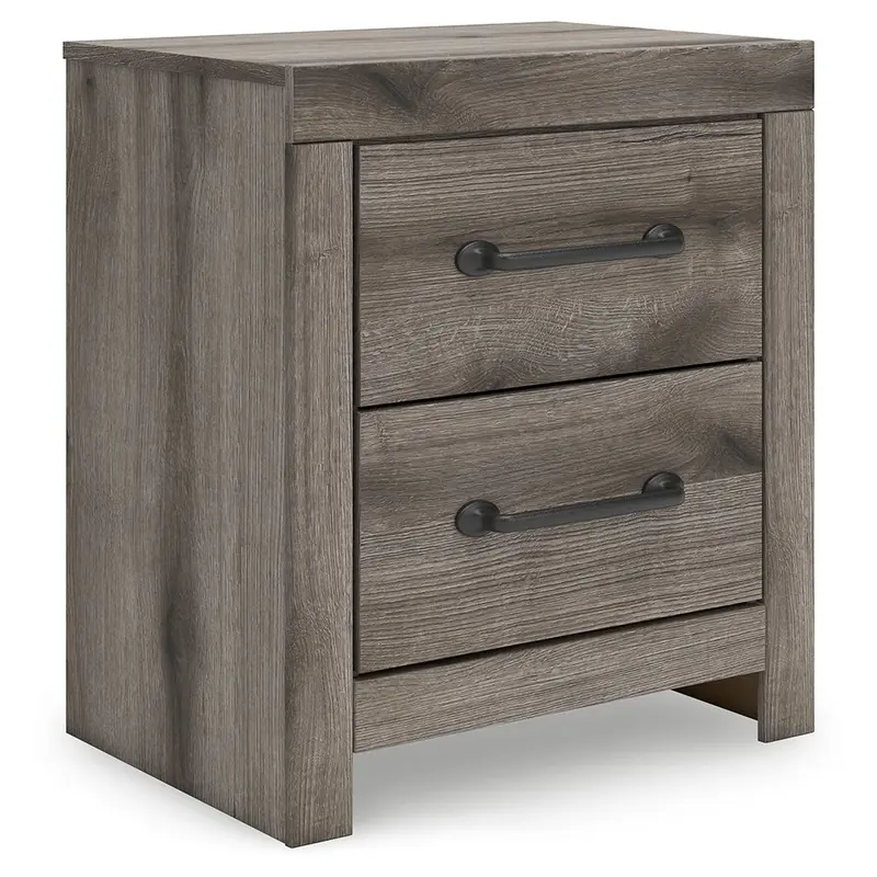 Graystorm - Two Drawer Night Stand - Brown Gray