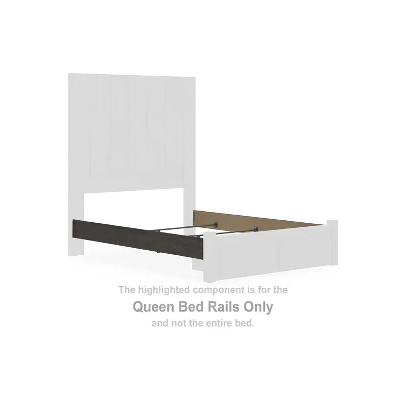 Fraluna - Queen Bed Rails - Charcoal