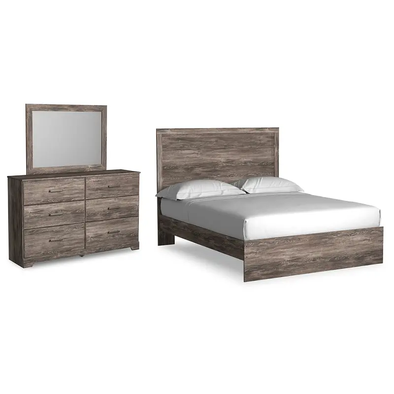 Ralinksi Queen Panel Bed with Mirrored Dresser