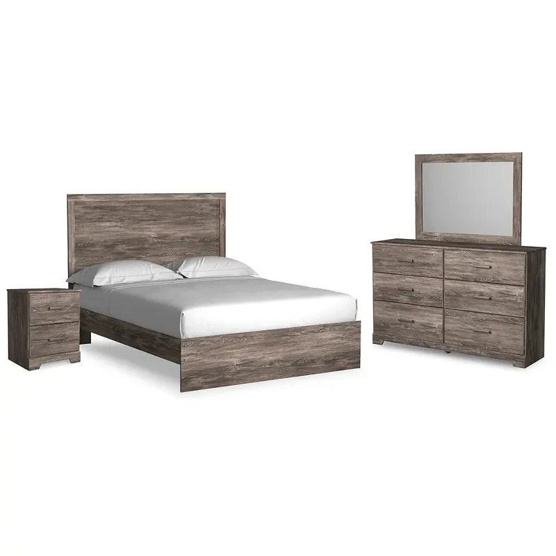 Ralinksi Queen Panel Bed with Mirrored Dresser and Nightstand