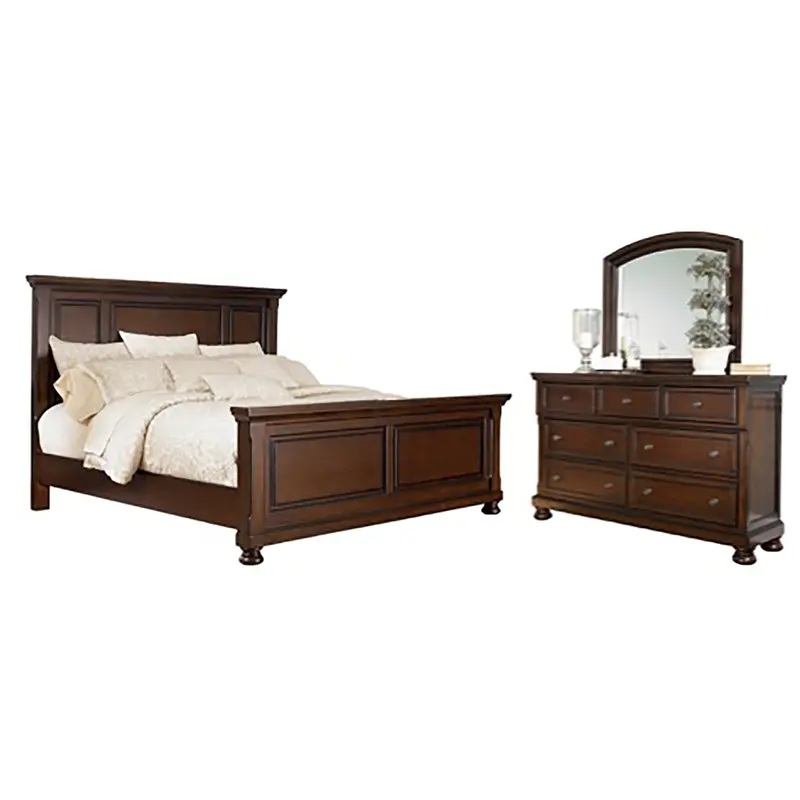 Porter  Panel Bed With Mirrored Dresser