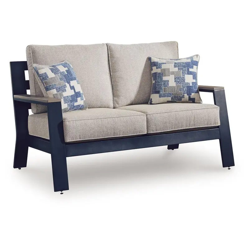 East Beach - Loveseat With Cushion - Blue