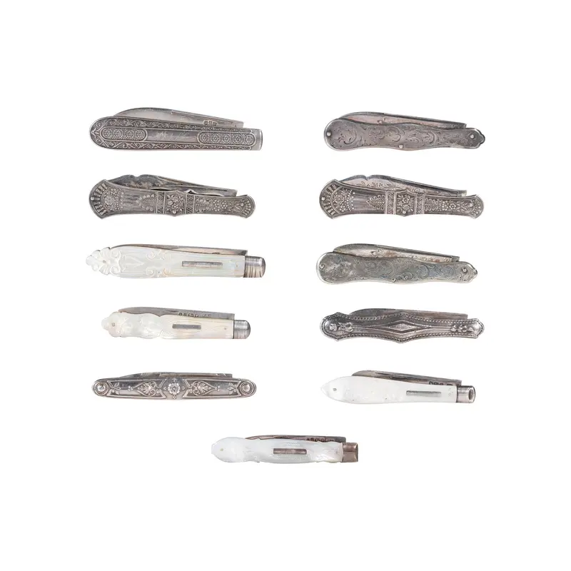 Collection of 11 Sterling Fruit Knives