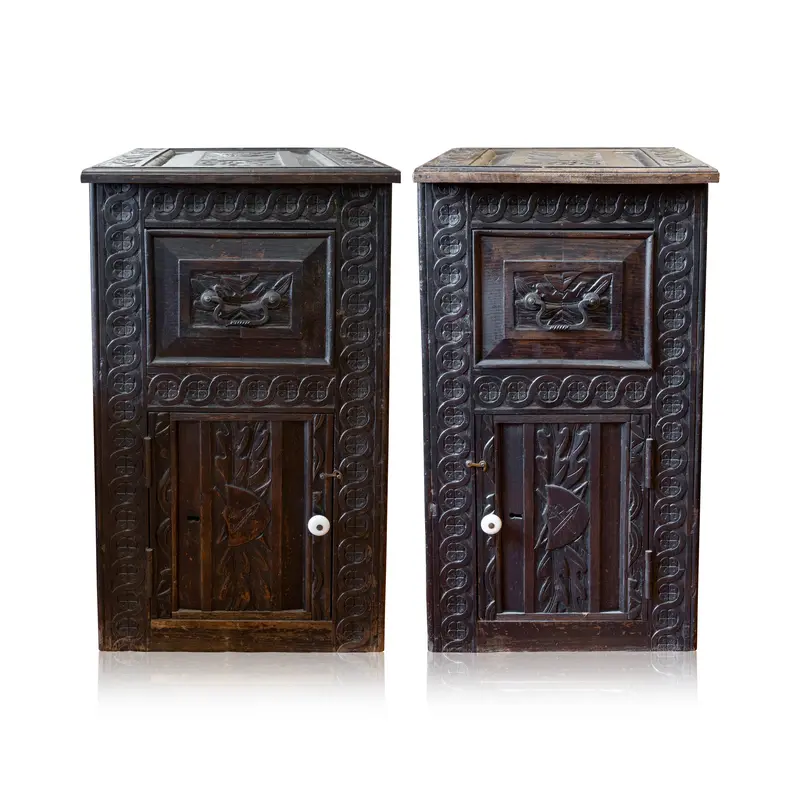 Pair of French Side Tables Matched (Almost)