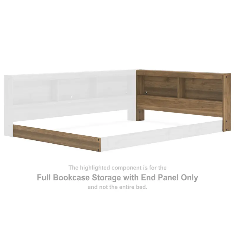 Deanlow - Full Bookcase Storage with End Panel - Honey
