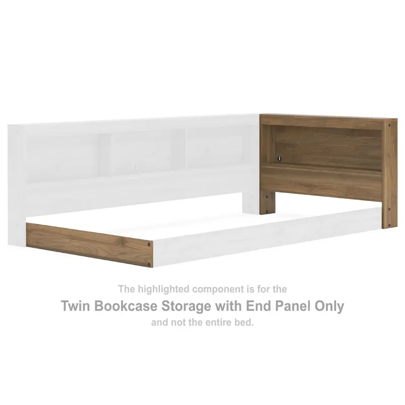 Deanlow - Twin Bookcase Storage with End Panel - Honey