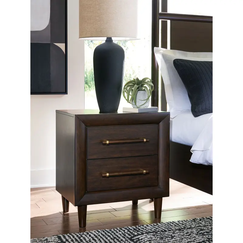 Dantenton - Two Drawer Night Stand - Merlot
