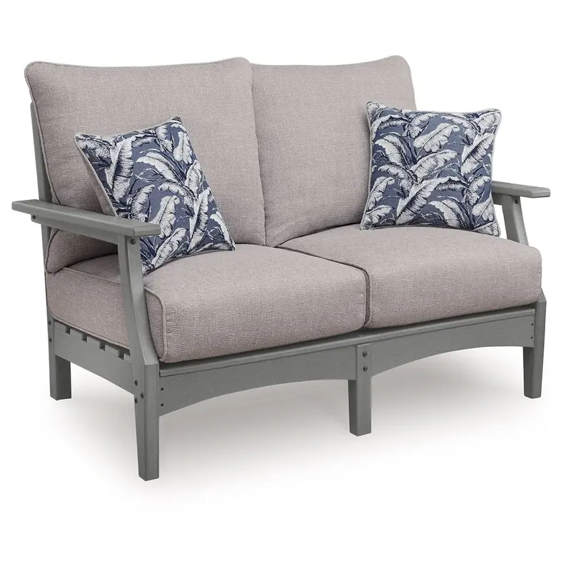 Cove Beach - Loveseat With Cushion - Gray