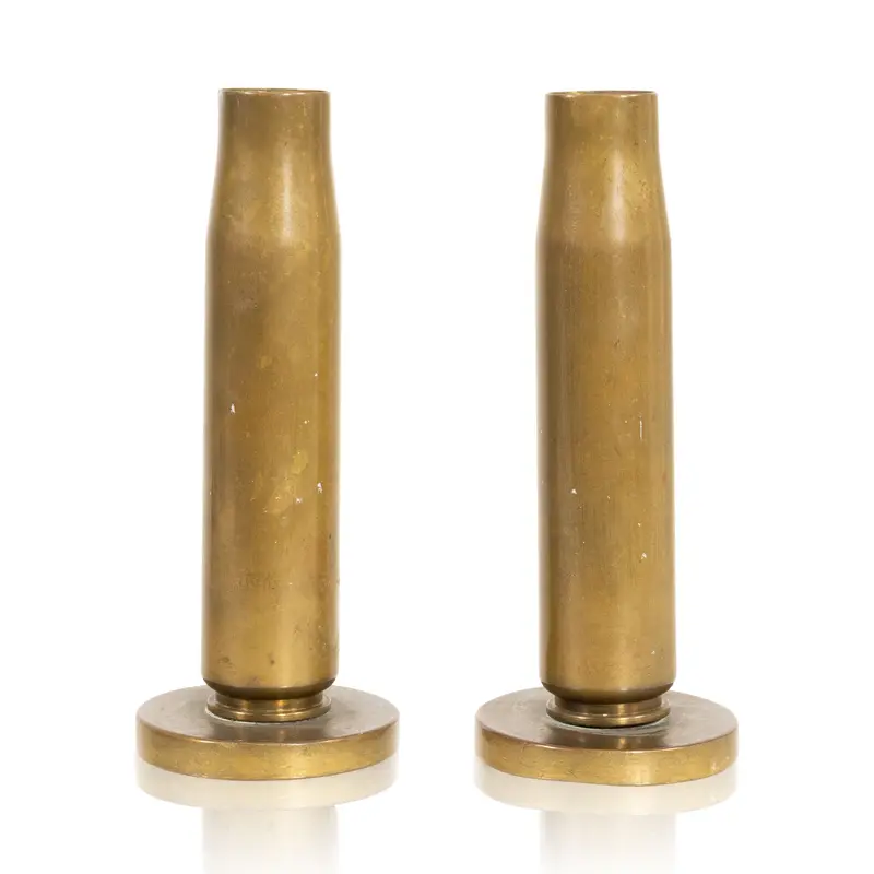 WWII Trench Art Candle Holders