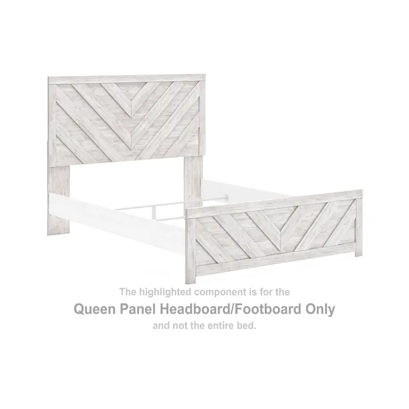 Cayboni - Queen Panel Headboard/Footboard - Whitewash