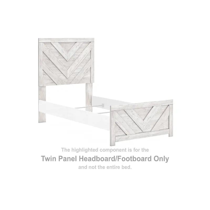 Cayboni - Twin Panel Headboard/Footboard - Whitewash