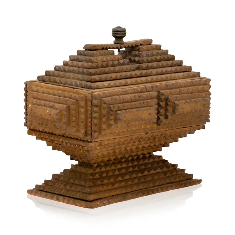 Tramp Art Pedestal Box