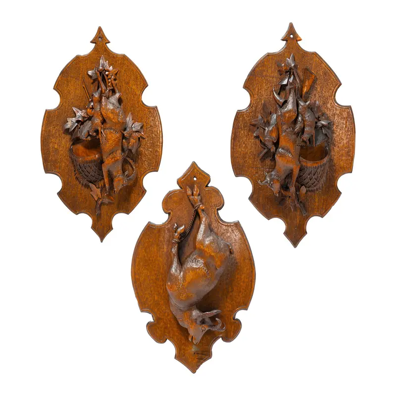 Three Black Forest Wall Plaques