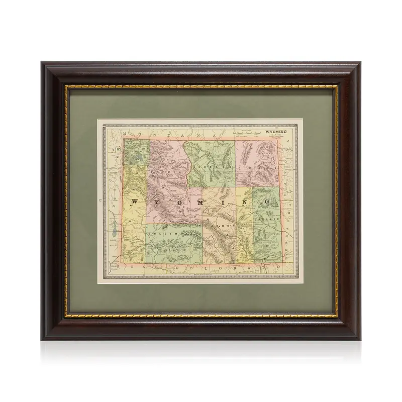 Wyoming Map by George F. Cram