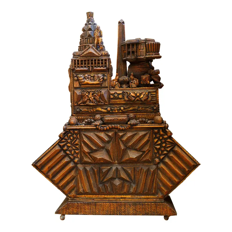 "Tribute to America" Tramp Art Chest of Drawers