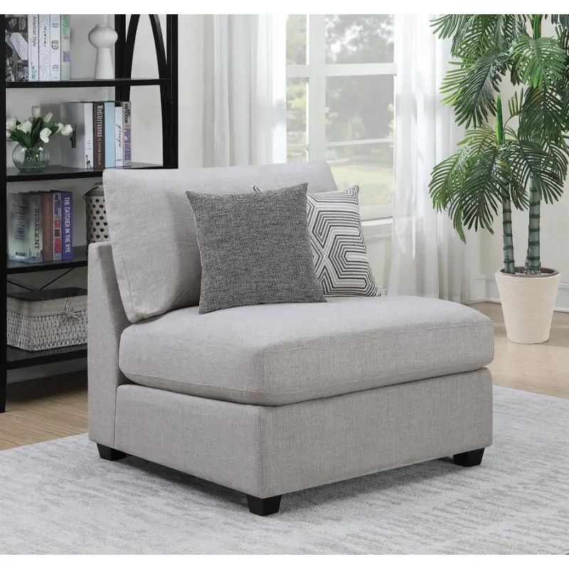 Cambria Upholstered Armless Chair Grey