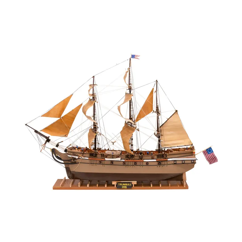 USS Trumbull Wood Model Ship by Richard Hewitt