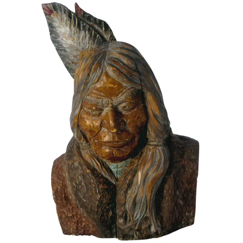 "Sitting Bull" Wood Bust