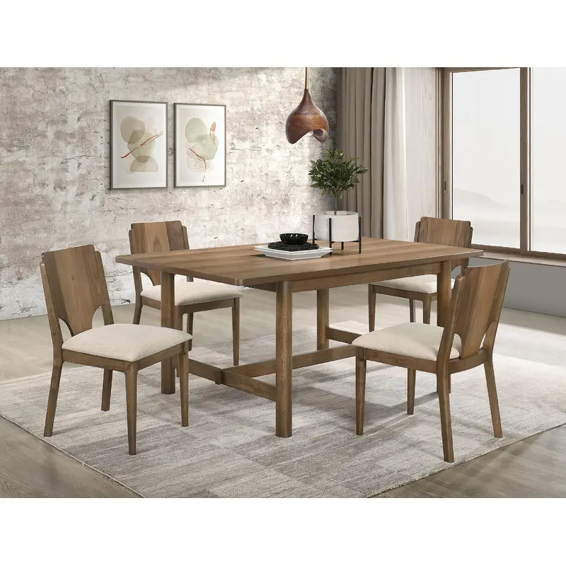 Crestmore 5-piece Rectangular Dining Table Set Walnut